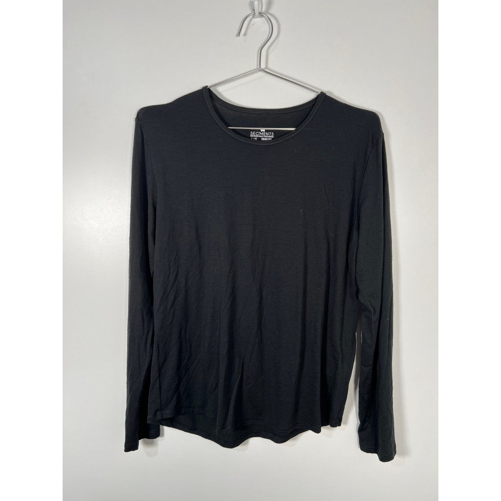 Segments‎ Black 100% Merino Wool Long Sleeve Crewneck Top Base Layer Large